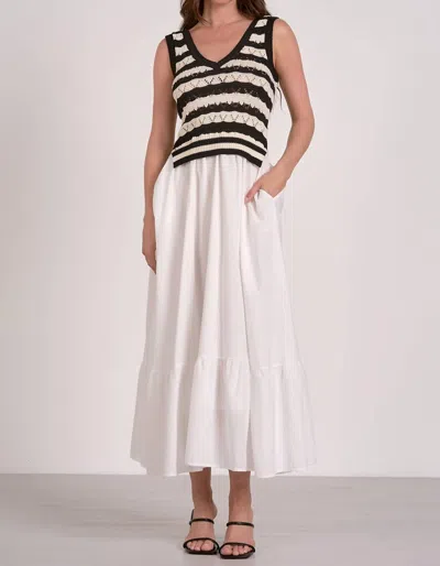 Elan Autumn Knit Dress In Black White