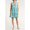 Elan Babydoll Cover-up Minidress In Blue