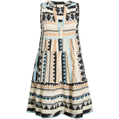 Elan Babydoll Cover-up Minidress In Multi