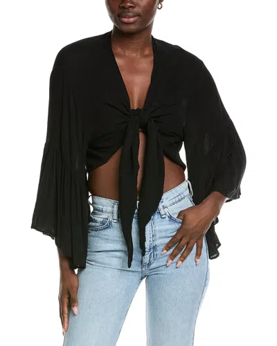 Elan Bell Sleeve Top In Black