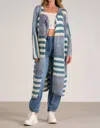 Elan Bella Long Cardigan In Blue In Blue