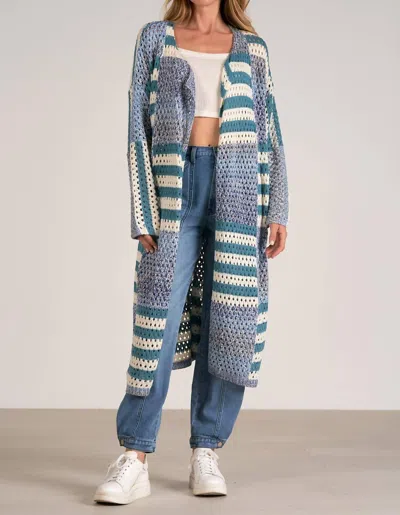 Elan Bella Long Cardigan In Blue