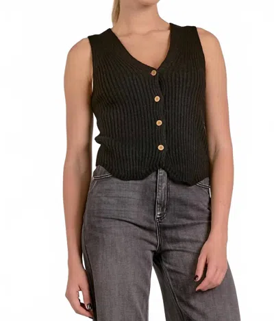 Elan Bella Sweater Vest In Black