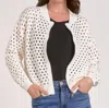 Elan Candice Zip Cardigan Sweater In White In White