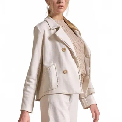 Elan Blaze Double Breasted Jacket In Beige In Brown