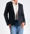 Elan Womens Collar Polyester One-button Blazer In Black