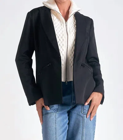 ELAN BLAZER SWEATER IN BLACK
