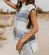 Elan Blue Stripe Sweater Tank In Blue