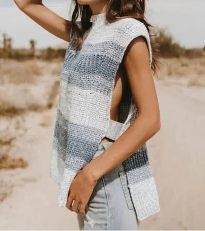 Elan Blue Stripe Sweater Tank