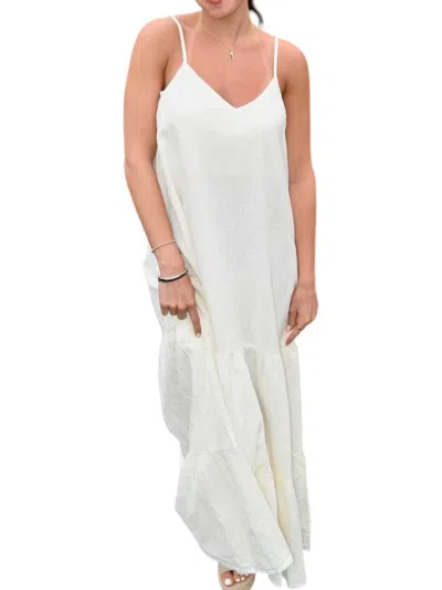 Elan Boho Charm Maxi Dress In White
