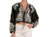 Elan Tie Front Boho Jacket In Black In Black