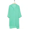 Elan Boyfriend Cover-up Shirt In Mint
