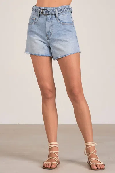 Elan Braided Belt Denim Short In Blue