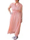 Elan Breeze Midi Dress In Light Peach In Pink