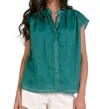 Elan Breeze Sleeveless Top In Emerald In Green