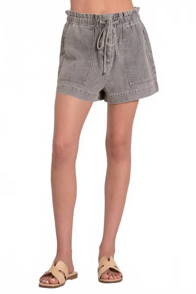 Elan Breezy Drawstring Shorts In Grey In Brown
