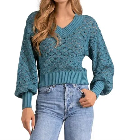 Elan Brie Sweater In Peacock In Blue