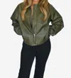 Elan Brielle Long Sleeve Bomber Jacket In Green In Green