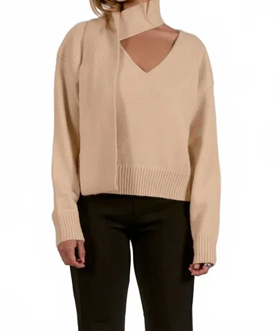 Elan Brooke Sweater In Oatmeal In Orange