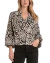 Elan Bubble Sleeve Top In Multi
