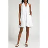 Elan Button Front Cotton Cover-up Minidress