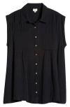 Elan Button-up Cover-up Minidress In Black