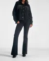 Elan Button Up Jacket In Black In Black