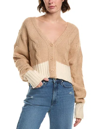Elan Cable Cardigan In Brown