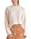 Elan Cable Knit Crewneck Sweater In Neutral