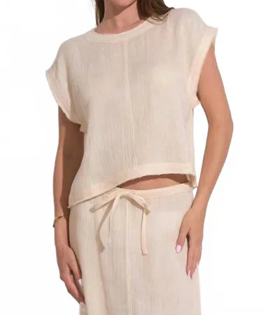 Elan Cap Sleeve Bali Top In Natural In Neutral