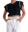 Elan Crewneck Cap Sleeve Sweater
