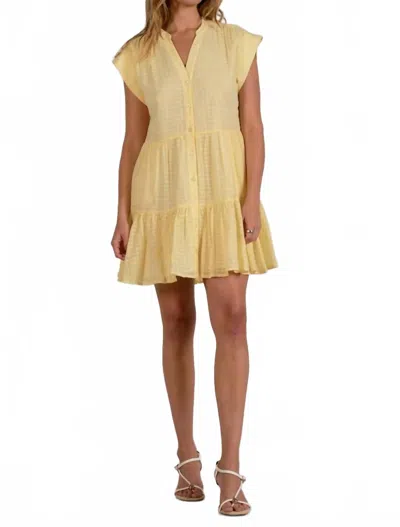 Elan Capped Sleeve Mini Dress In Yellow