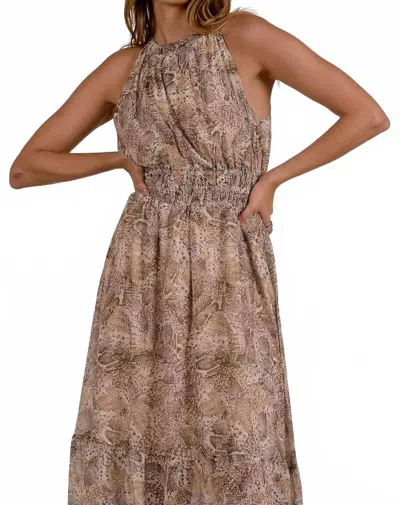 Elan Cara Dress In Natural Snake In Multi