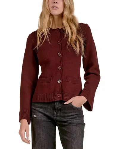 Elan Cardigan In Burgundy