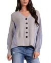 Elan Stripes Knit Cardigan In Gray Blue In Gray