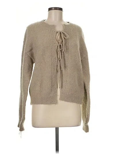 Pre-owned Elan Cardigan Sweater In Tan