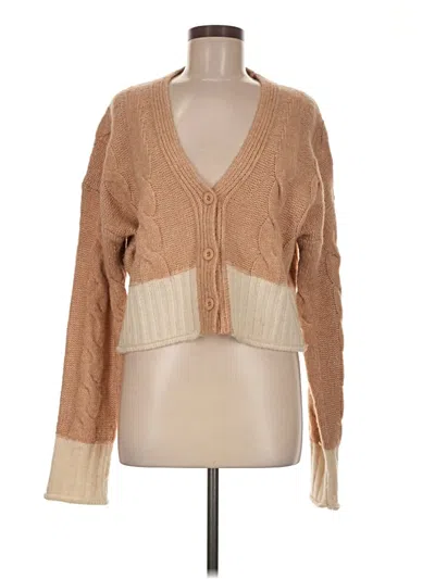 Pre-owned Elan Cardigan Sweater In Tan