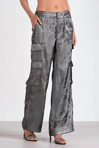 Elan Cargo Dress Pants In Silver In Gray
