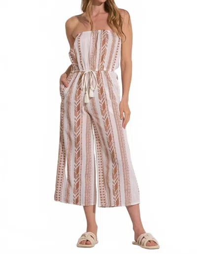 Elan Caro Jumpsuit In Beig Two Tone
