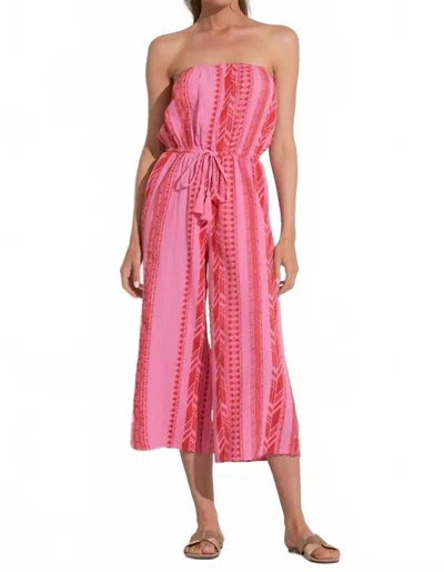 Elan Caro Print Jumper In Red Two-tone In Pink