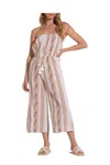 Elan Caro Tie Waist Jumpsuit In Multicolor In Pink