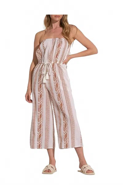 ELAN CARO TIE WAIST JUMPSUIT IN MULTICOLOR