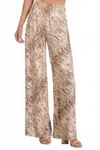 Elan Casual Breeze Flowy Wide Leg Pants In Neutral Sahara In Brown