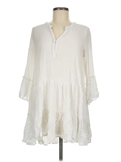 Pre-owned Elan Casual Dress In White