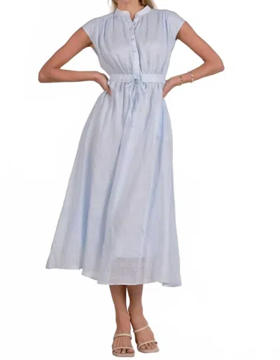Elan Chateau Days Tie Waisted Dress In Light Blue In Black