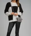Elan Checkerboard Crewneck Sweater In Black/white In Multi