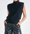 Elan Chelcie Sleeveless Sweater In Black In Black