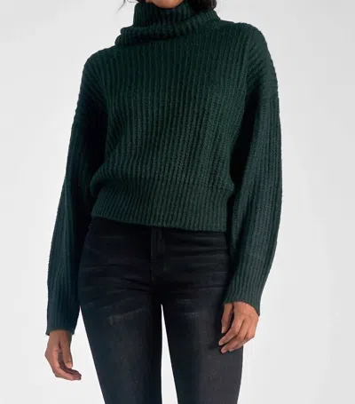 Elan Chunky Bell Sleeve Sweater In Teal In Green