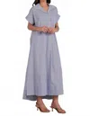 Elan Cici Maxi Striped Dress In Blue In Blue