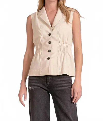 Elan Cinched Waist Vest In Beige In Neutral